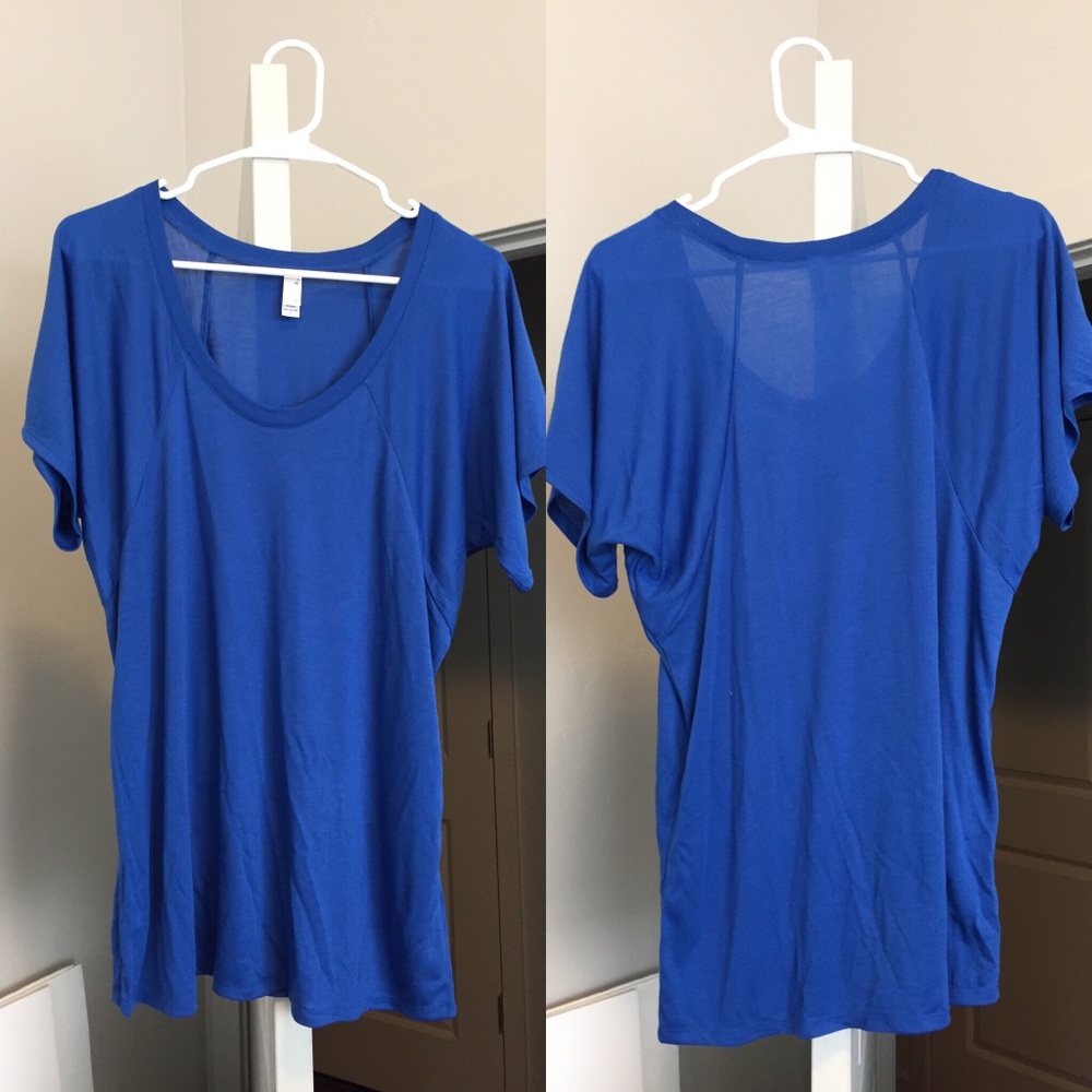 Blue Tee with Raglan Short Sleeves